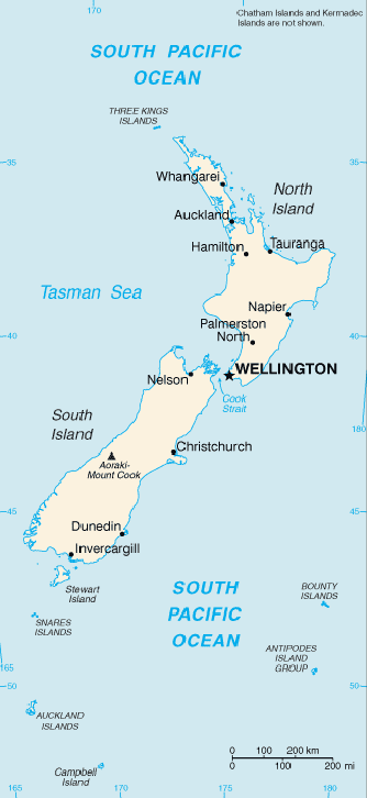 Map New Zealand Travel Insurance